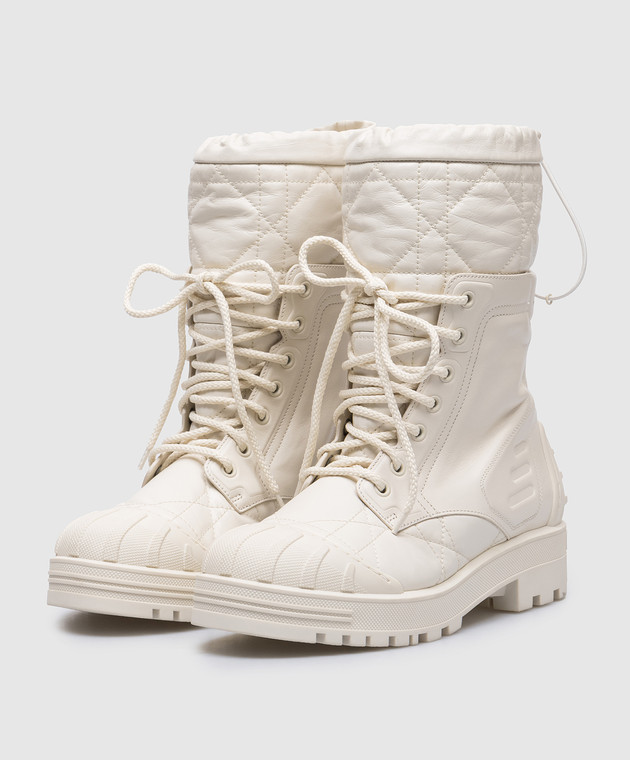 Christian Dior Белые кожаные ботинки с логотипом KCI735CQC изображение 2