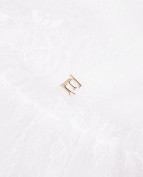Ermanno Scervino Белое платье из кружева с металлической монограммой логотипа ESFAB007RI304XXSS