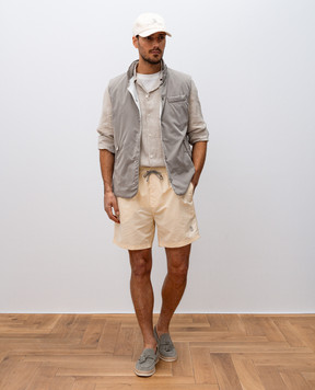 Brunello Cucinelli Белая футболка с леном прямого кроя MW8351308
