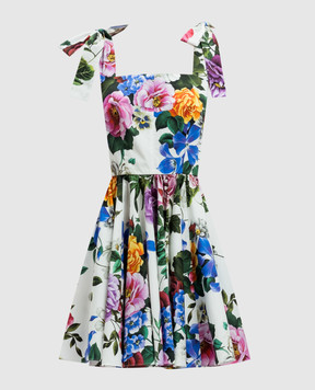 Dolce&Gabbana Белое платье мини в цветочный принт F6ZT2THS5S6