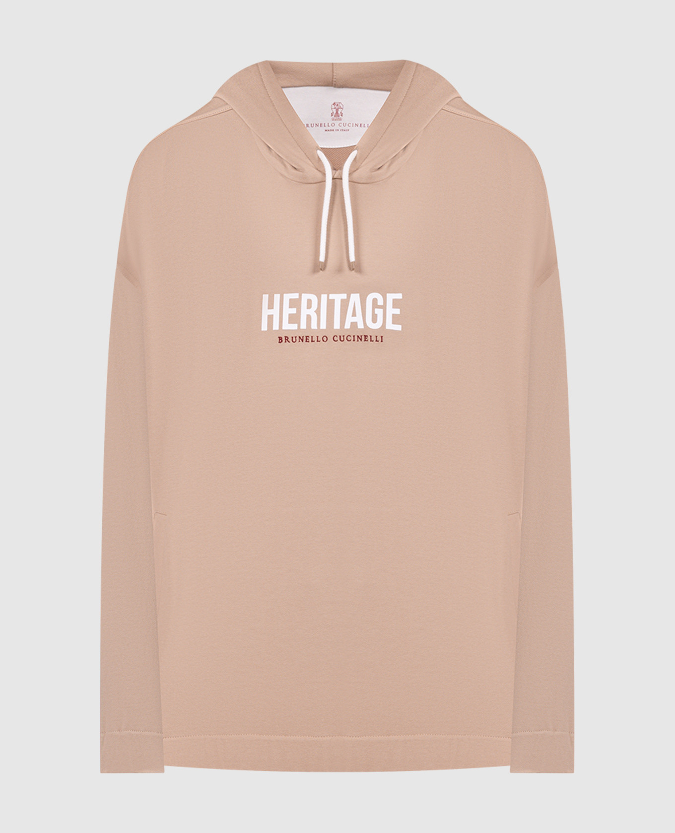 Beige hoodie with a print