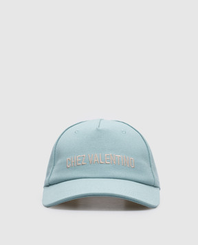 Valentino Блакитна кепка з вишивкою CHEZ VALENTINO 6W2HDA41FVH