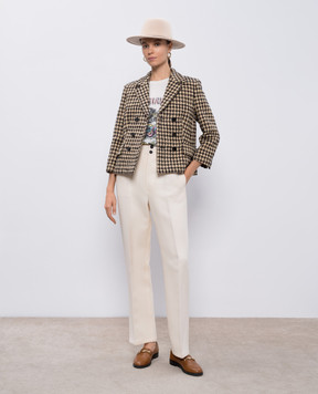 Christian Dior Біла футболка з льоном з принтом Toile De Jouy 143T09LN470