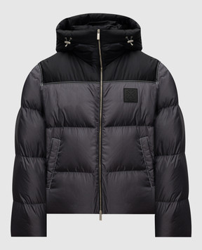 Off-White Серый пуховик с логотипом патча Arrow OMEJ002F24FAB001