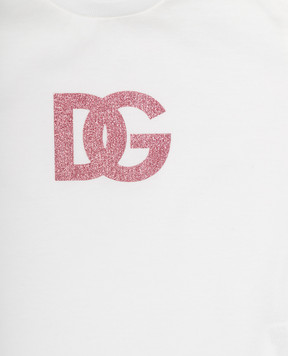 Dolce&Gabbana Детская белая футболка с монограммой логотипа L2JTITG7N9A