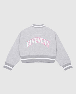 Givenchy Детский серый бомбер с логотипом H30416612