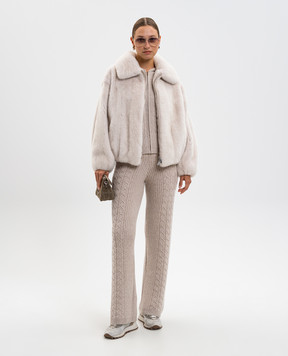 Agnona Бежевая спортивная куртка из кашемира KN100186K080N