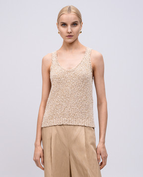 Twinset Бежевий топ з люрексом 251TT3381