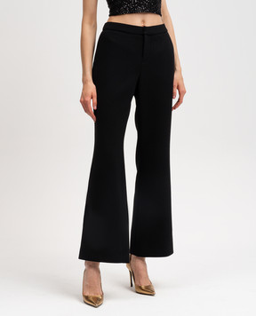 Balmain Чорні штани кльош з вовни CF0PP250WB86