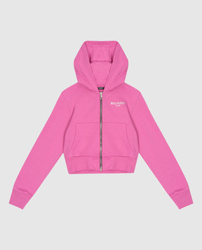 Balmain Дитяча рожева спортивна куртка з логотипом BV4A60Z1753410