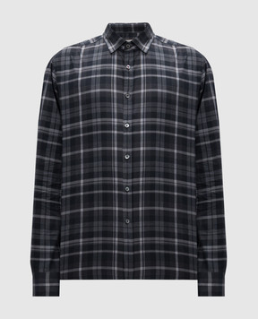 Canali Серая рубашка в клеточку GL03345CSL7077