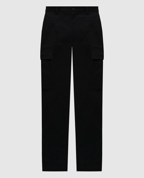 Dolce&Gabbana Чорні штани карго з логотипом GP0Y1TFUFL3