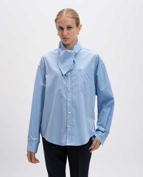 Ami Paris Блакитна блуза з вишивкою логотипа USH104CO0063