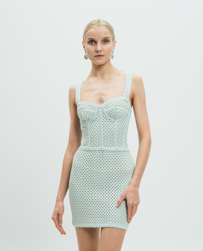 Dolce&Gabbana Зелена ажурна сукня-бюстьє FXS39TJFMLT