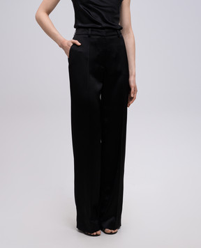 Balmain Чорні штани з блискучою текстурою EF0PO160VB01