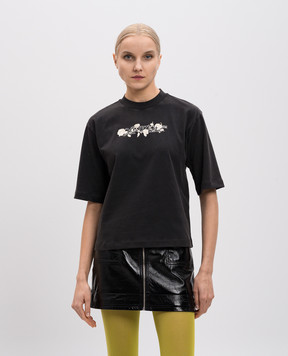 Off-White Черная футболка с принтом логотипа OWAA124S25JER002