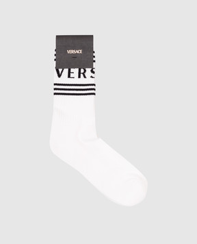 Versace Белые носки с логотипом 10088351A13107