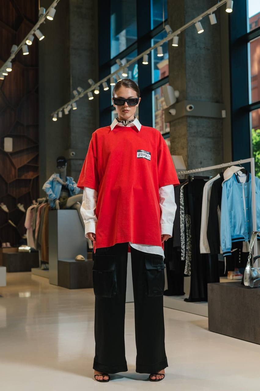 Vetements Красная футболка с логотипом UA65TR110Rw изображение 6