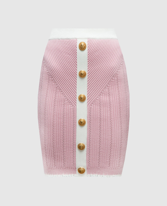 Розовая юбка в фактурный узор
