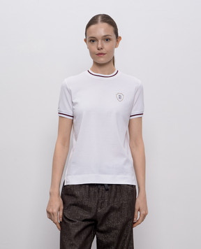 Brunello Cucinelli Біла футболка з емблемою M0T81VD110
