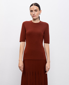 Gabriela Hearst Коричневый топ Andrius из шерсти 4259903A002