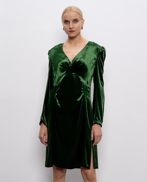 Prada Зеленое велюровое платье мини P33V0