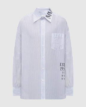 Maison Margiela MM6 Рубашка в полоску с принтом логотипа SH0DT0014M35251