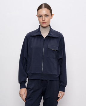 Brunello Cucinelli Синяя спортивная куртка с цепочкой мониль MP827SN706