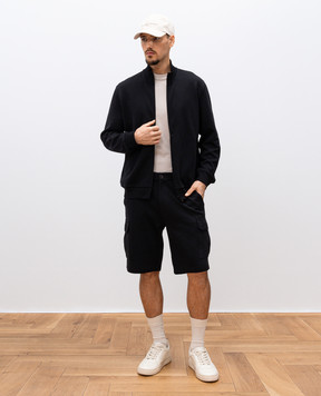 Brunello Cucinelli Черные шорты-карго с кашемиром и шелком. MM8313222G