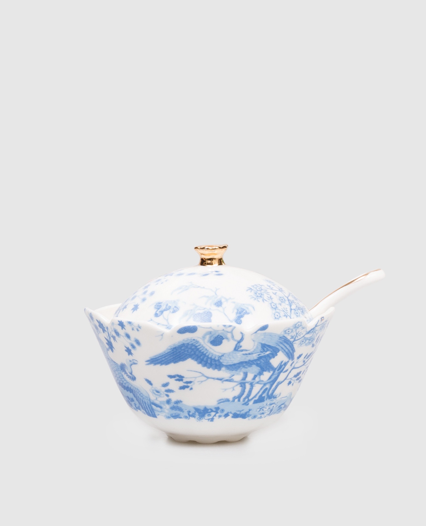 

Белая фарфоровая сахарница Maurilla в принт, Белый, Посуда