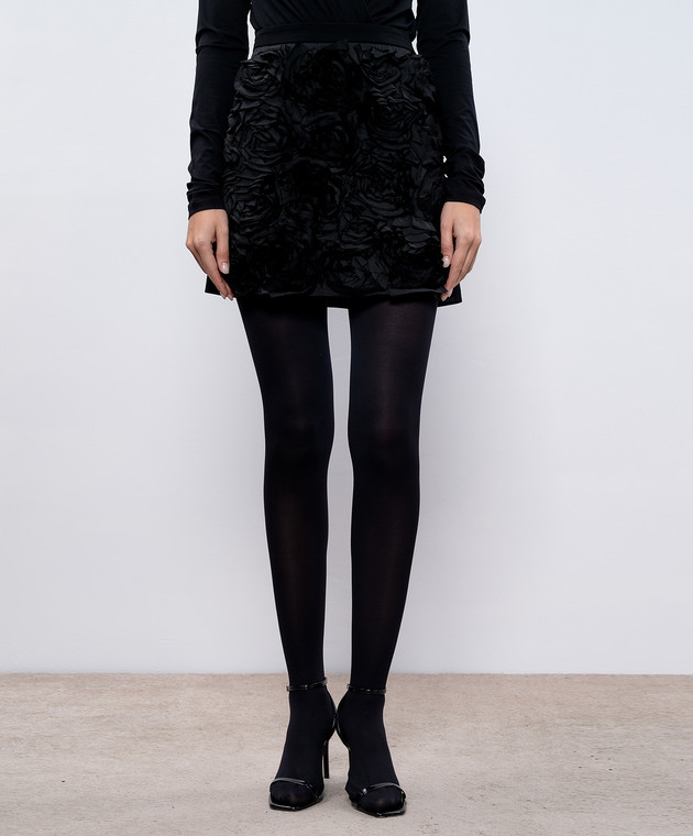 Max Mara Черная юбка-мини OZIO с аппликациями OZIO изображение 3