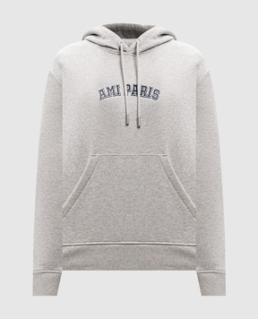Ami Paris Серые худи с принтом логотипа USW247730w