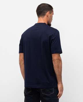 Brunello Cucinelli Синяя футболка с принтом M0B138495