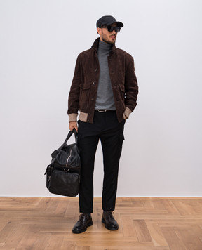 Brunello Cucinelli Чорні штани-карго з вовни ME226E1890