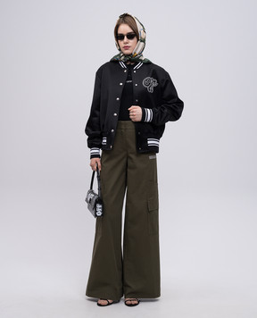 Off-White Черный бомбер с логотипом OWEK00FS25FAB001