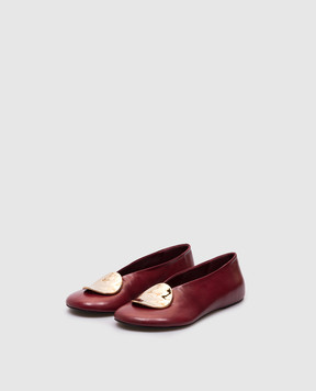 Jil Sander Бордові шкіряні балетки J15WZ0029P8226