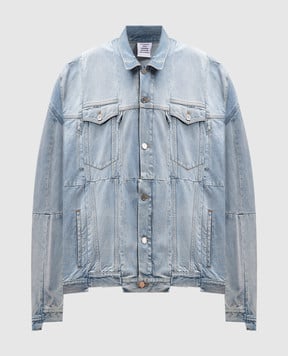 Vetements Блакитна джинсова куртка з ефектом потертості UA65JA833N