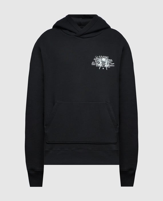 Black hoodie with contrast logo print