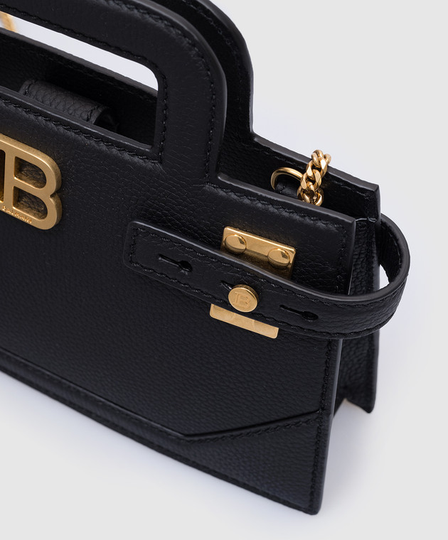 Balmain - Черная кожаная сумка B-Buzz Top Handle DN0KJ931LPOS