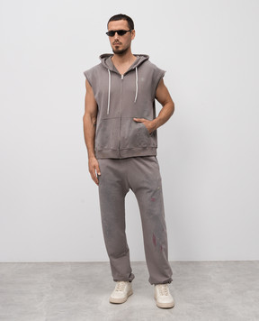 Maison Margiela MM6 Серая спортивная куртка без рукавов с винтажным эффектом SH2HG0005M25013