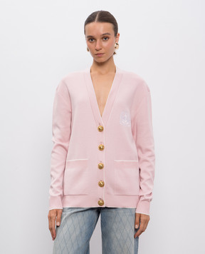Balmain Рожевий кардиган з шовком FF1KO003KI86
