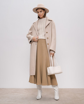 Ermanno Scervino Бежевий светр з вовною в кристали D455M321CTURY