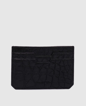 Stefano Ricci Чорний картхолдер зі шкіри крокодила з логотипом PP329UCSVH