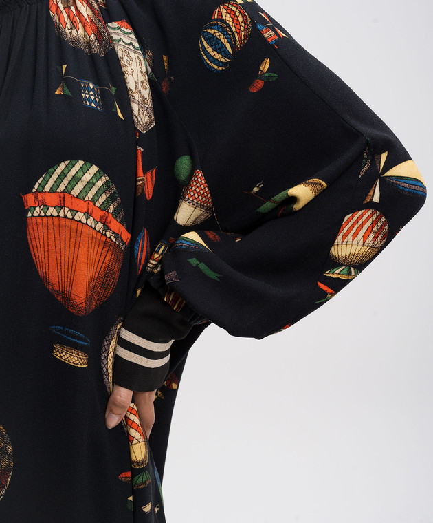 Via Cappella Черное платье в принт DRESS218 изображение 5