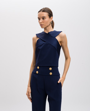 Balmain Синій топ DF0AA360MF01