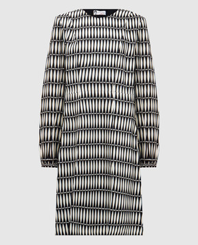 Lanvin Белое платье в принт RWDR218U3657