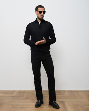 Canali Чорний джемпер з вовни та шовку MK02355C1118