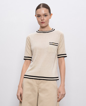 Max Mara Бежевая футболка BEATI из льна BEATI