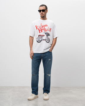 Dolce&Gabbana Біла футболка з принтом Vespa G8PN9TG7O4S