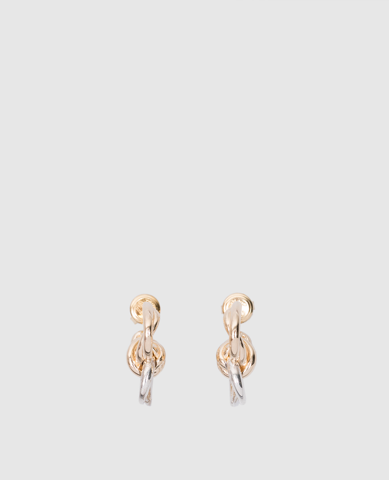 

Серебряные серьги Knot с золотым покрытием 18 карат., Золотистый, Серьги